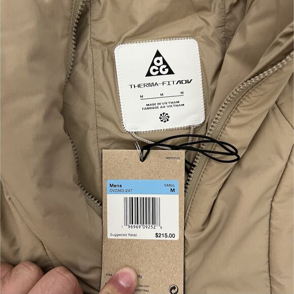 Nike ACG Rope De Dope Beige Full Zip Jacket Insulated DV0363-247 Men Medium NWT - Picture 7 of 11